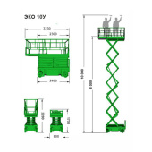 Аренда ножничного подъёмника ЭКО 10У электрического (аккумуляторного) в компании ГенПрокат