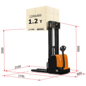 Аренда штабелера самоходного электрического (3,5 м / 1,2 т) в компании ГенПрокат
